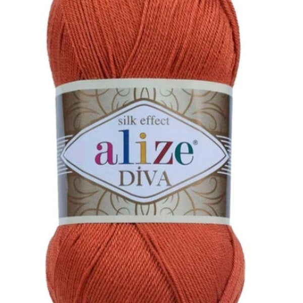 Elastic yarn ALIZE DIVA, summer stretch yarn, silk effect, crochet swimwear yarn, new colors