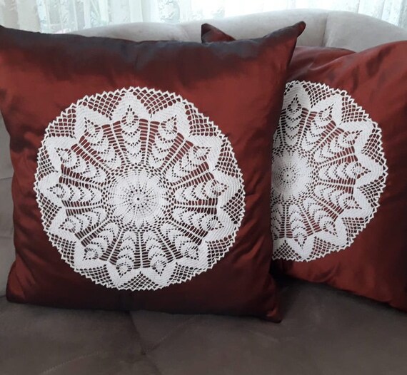 Vintage lace 2025 throw pillows