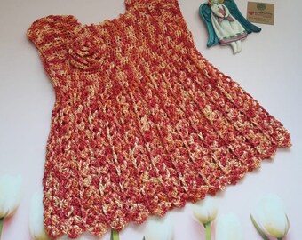 Handgebreide jurk voor babymeisje, outfit voor pasgeborenen