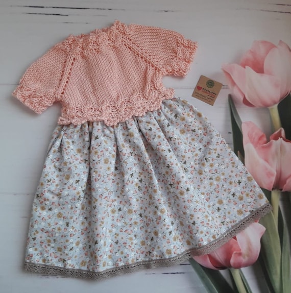 Pink Color Baby summer dress,baby knit fabric dress,hand knitted Baby dress,baby girl dress,baby gift,baby crochet fabric dress,best sellers