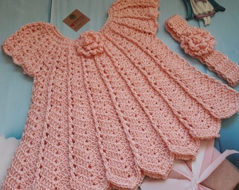 baby dress, hand knit baby dress, baby gift, knit for newborn, knitted baby outfit, baby crochet, baby girl dress,versatile 6 sizes