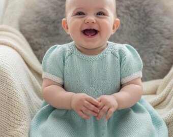 Handgebreide babyjurk, gehaakte newborn outfit, veelzijdig gebreid