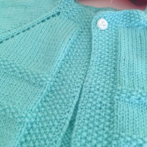 Mint Green Hand-Knitted Baby Vest – Pashum Soft Yarn