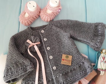 baby jacket, hand knit baby jacket, baby gift, knit for newborn, knitted baby outfit, baby crochet, baby girl jacket, baby girl jacket