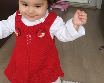 Handgebreide babyjurk, gehaakte outfit, cadeau pasgeboren