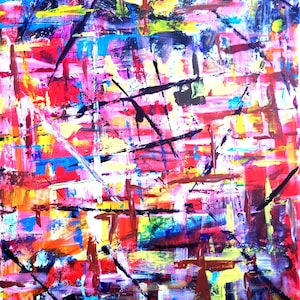 Abstract Metropole acrylic painting, contemporary art for interior wall decoration, wall decoration, paintings by Zaskotska Oksana,