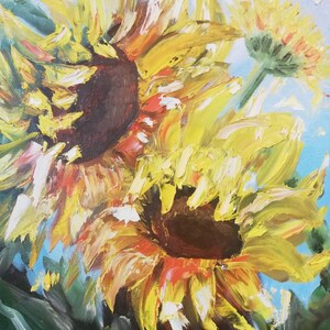 Painting flowers Sunflowers, modern art, wall decoration, painting by Zaskotskaya Oksana