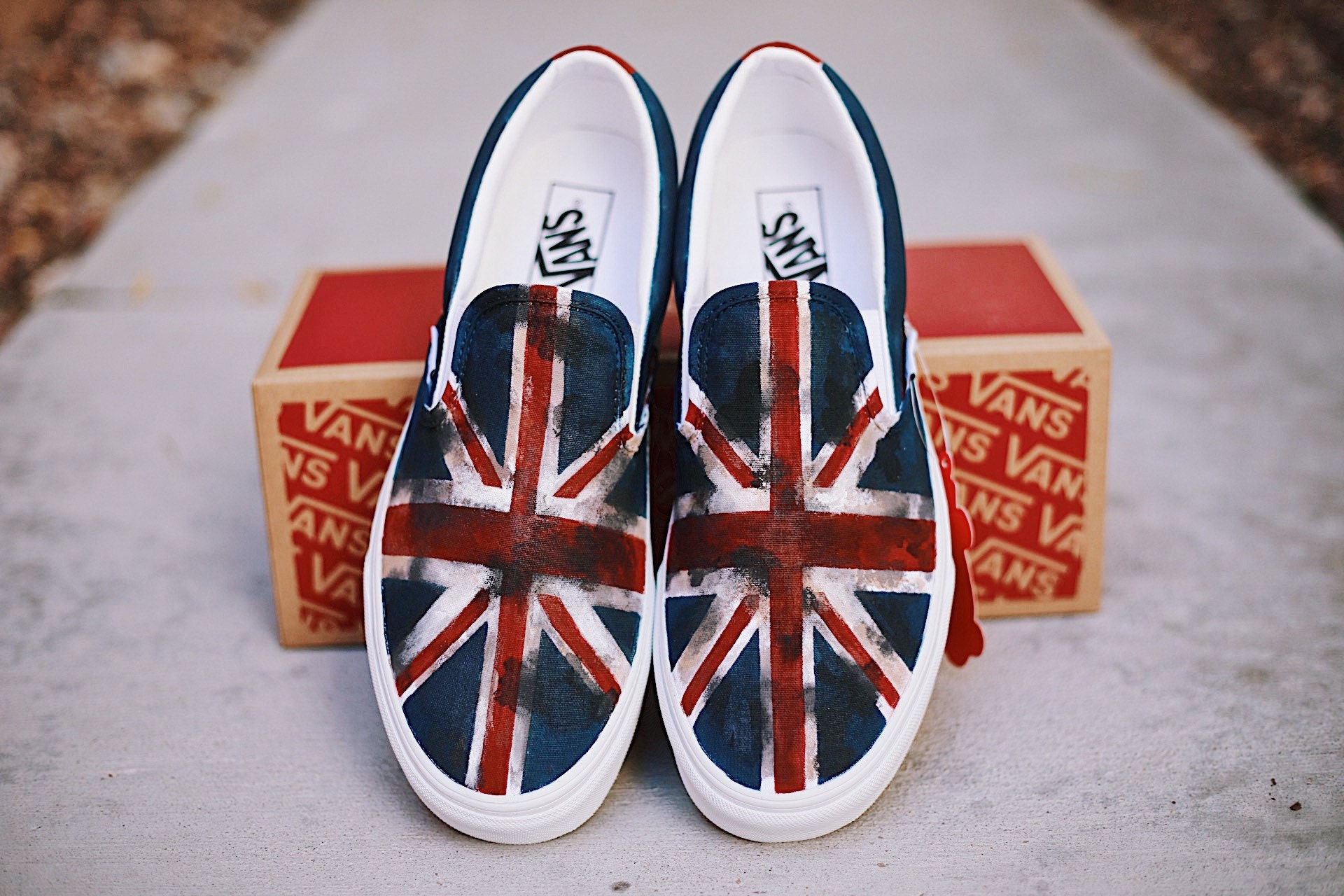 Handpainted distressed Union Jack vans Etsy
