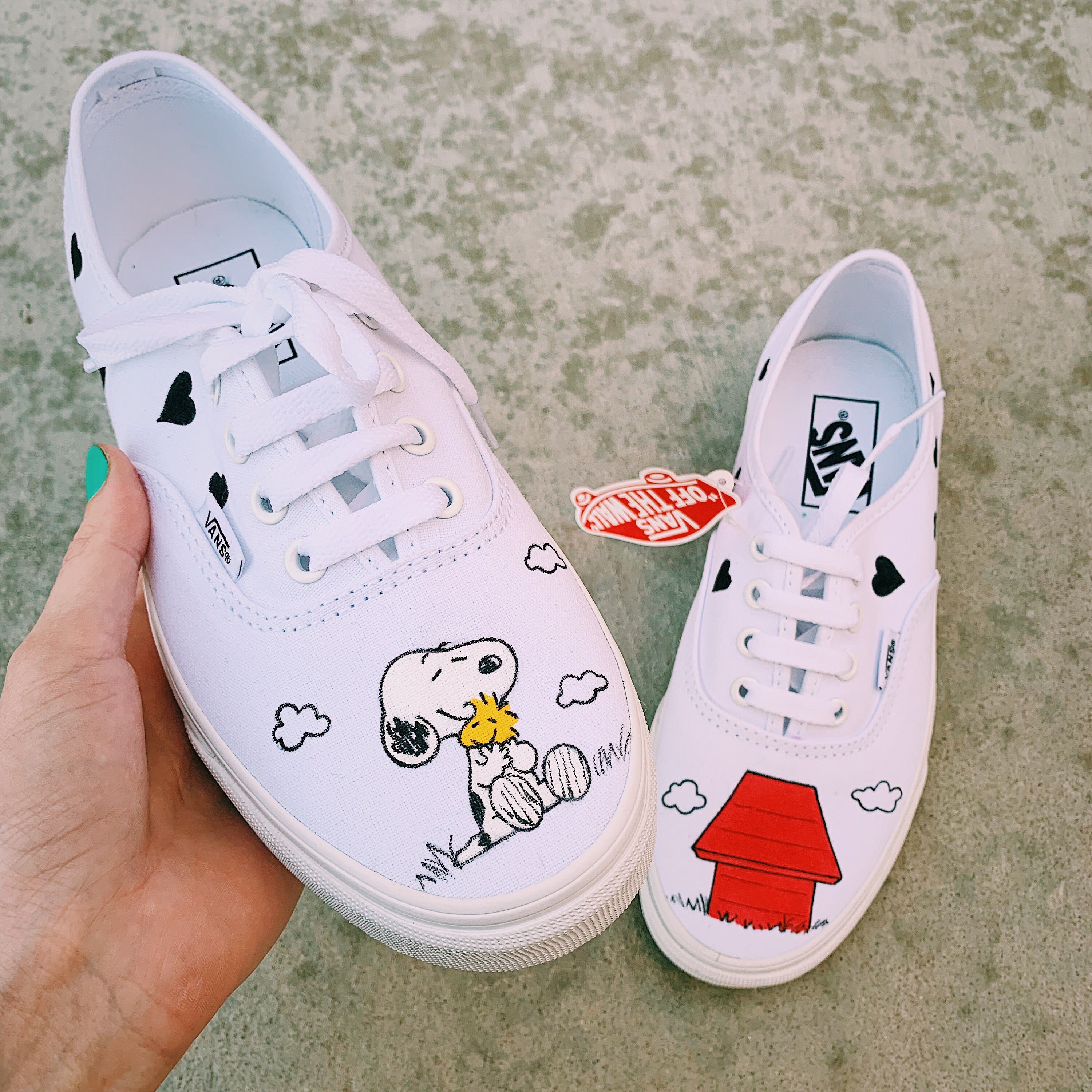 Custom Snoopy and Woodstock Vans Etsy