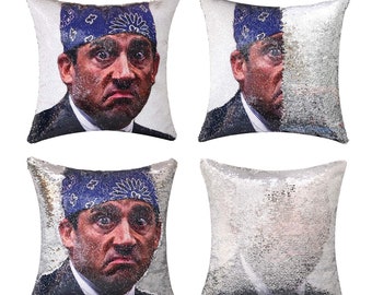 MICHAEL SCOTT - The Office "Prison Mike" Fan Sequin Pillowcase