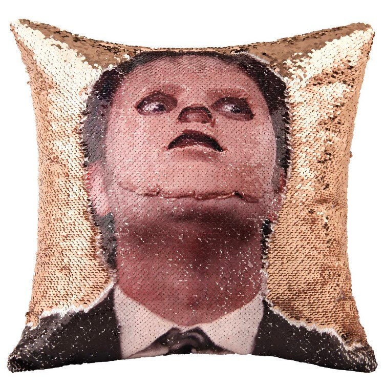 Jiamos The Office Merch Sequin Pillow Cover Dwight Schrute Mask Throw  Pillow Covers Mermaid Decorative Cushion Cover Funny Gag Gifts 16 X 16  Inch, No Filler(Black) : Home & Kitchen 