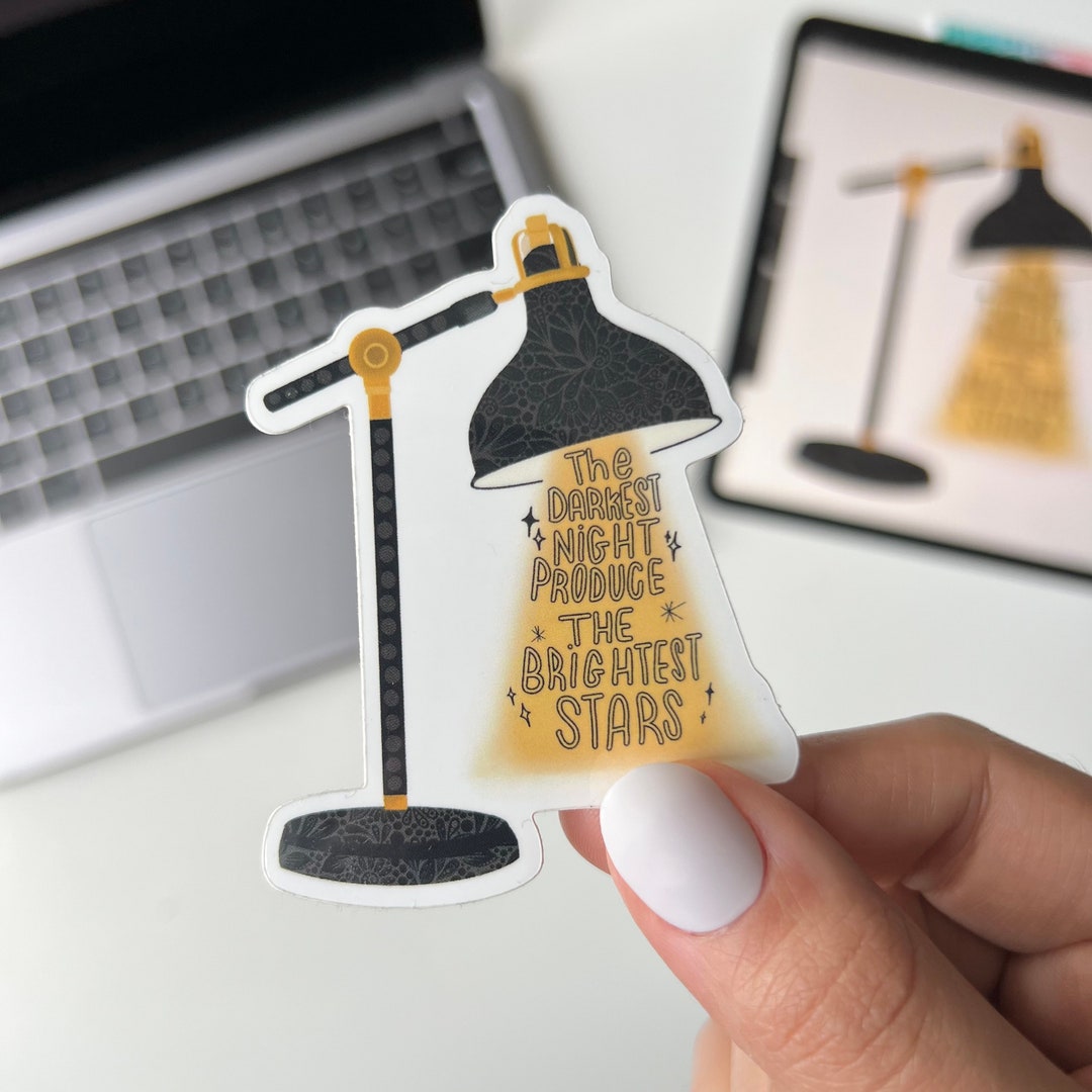 Zentangle Table Lamp Stickers Waterproof Stickers the Darkest Night