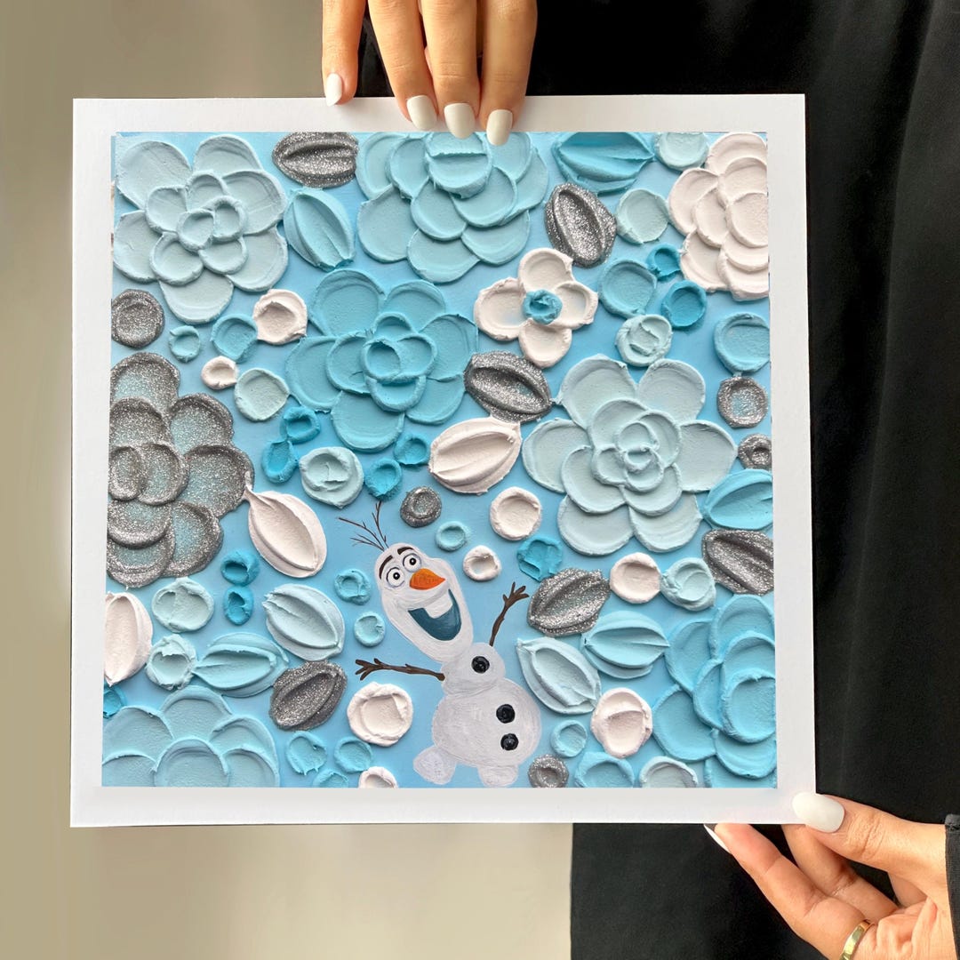 Olaf Texture Art Print - Frozen Theme Texture Art Print - Etsy