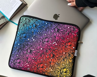 FBA Regenbogen Zentangle Laptophülle