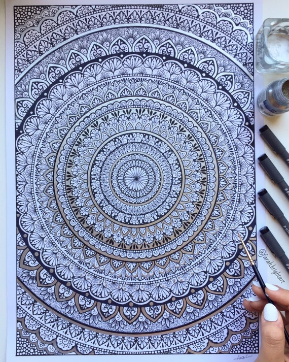 Hand Drawing Mandala Original Artwork-wall Decor-mandala Art 