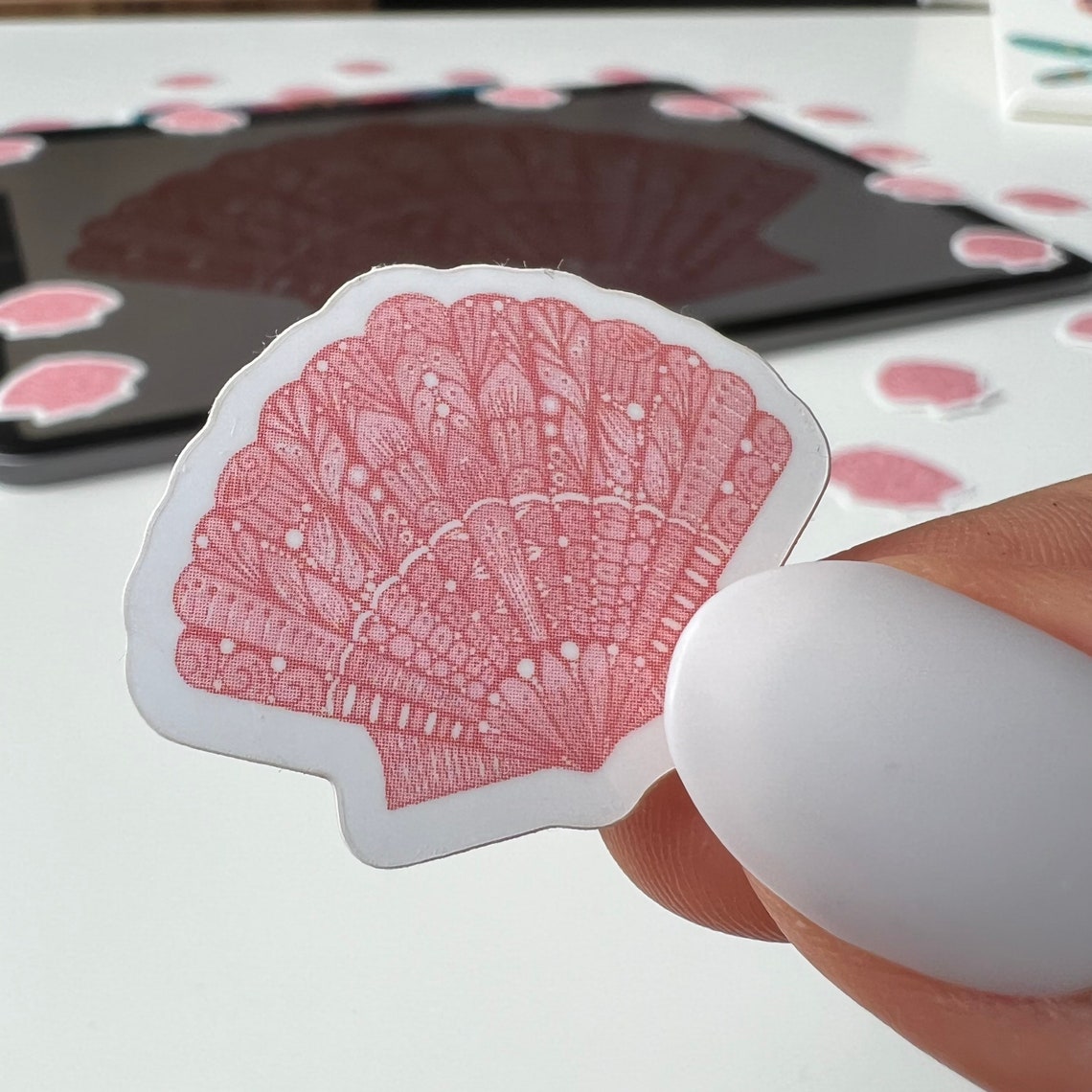 Mini Shell Zentangle Sticker - Waterproof Sticker - Etsy