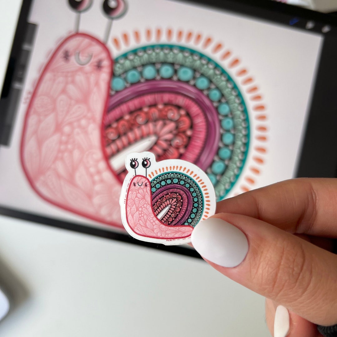Mini Snail Zentangle Sticker - Waterproof Vinyl Decal - Etsy
