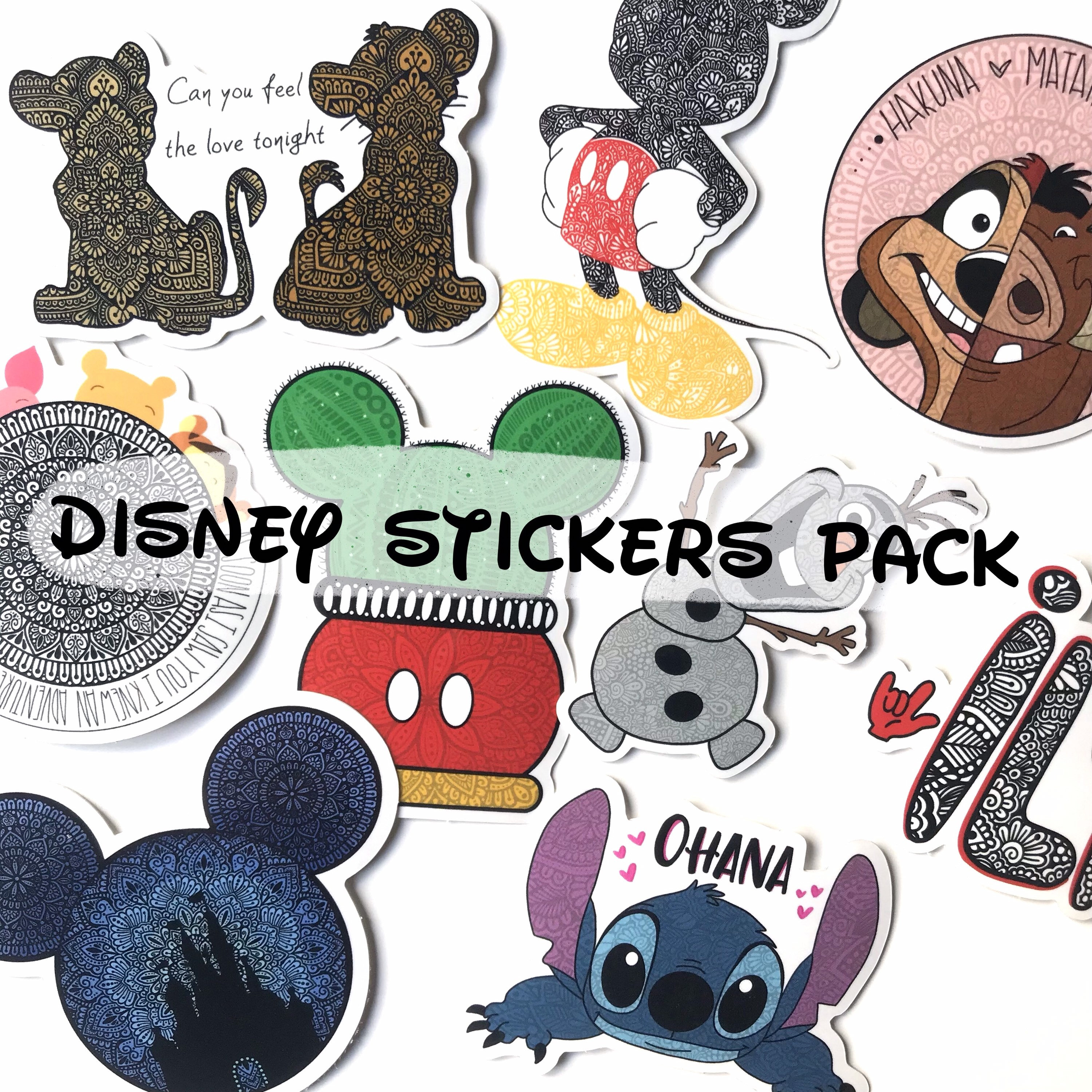 Disney Character Stickers Pack Waterproof Stickers Disney Stickers