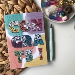 Gefeliciteerd wenskaart - mandala wenskaart