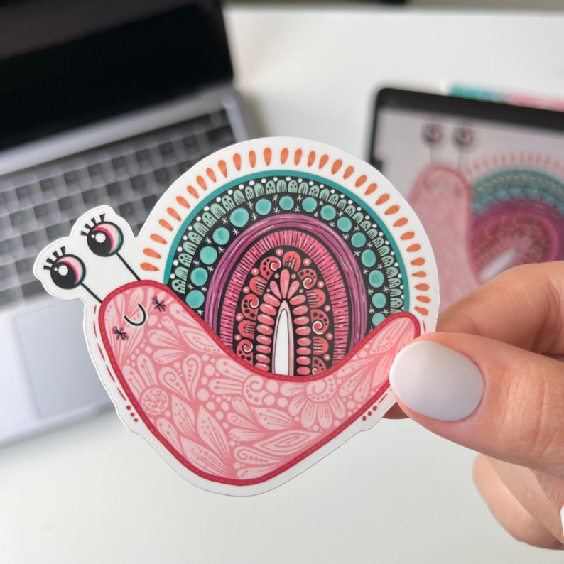 Cute Snail Zentangle Stickers - Waterproof Stickers - Etsy