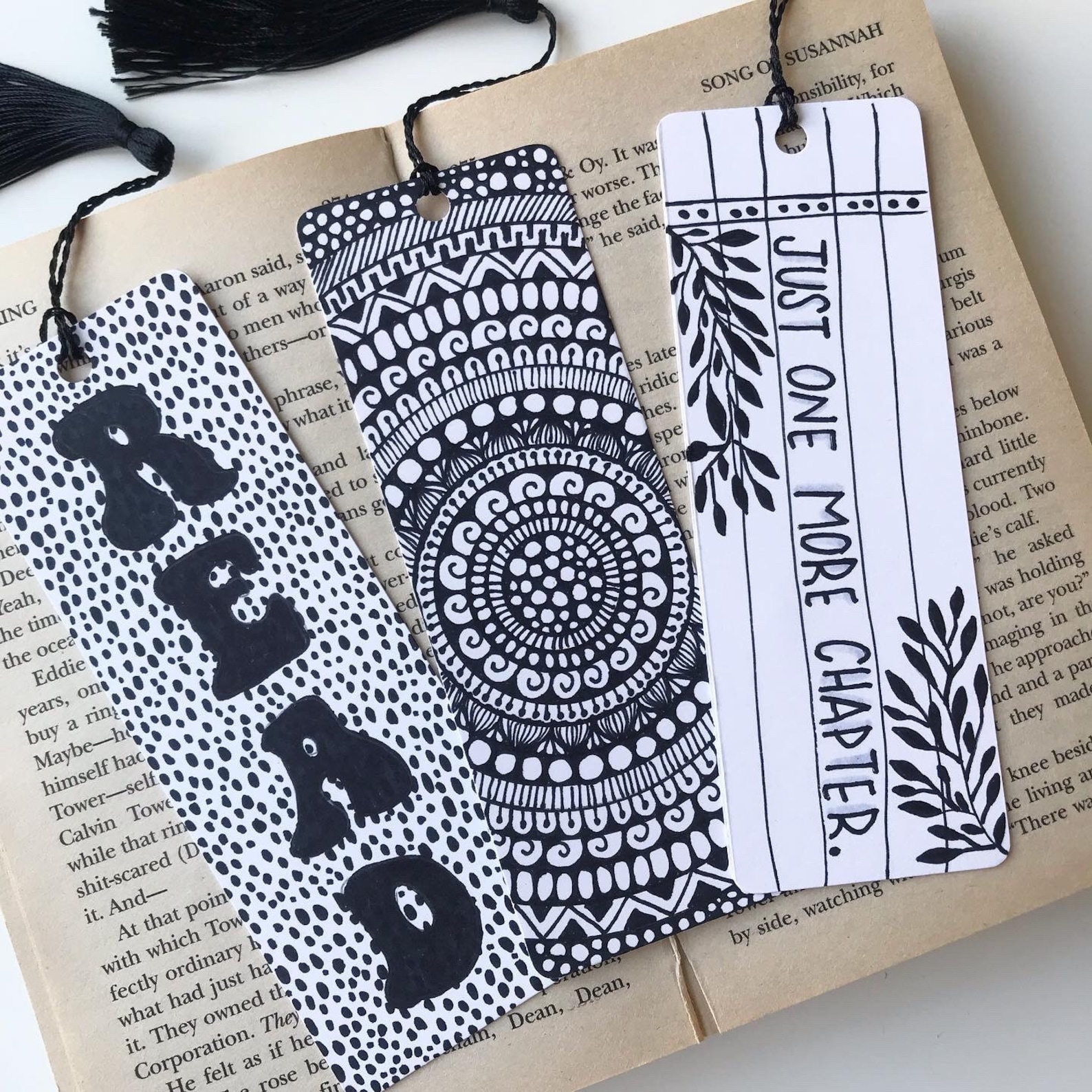 Hand drawn mandala bookmarks set of 3 mandala bookmark | Etsy