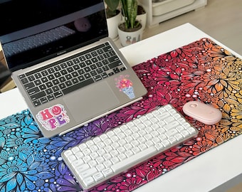 rainbow zentangle desk pad - colorfull desk pads