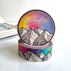 Zentangle mountain rainbow 10mm Washi tape