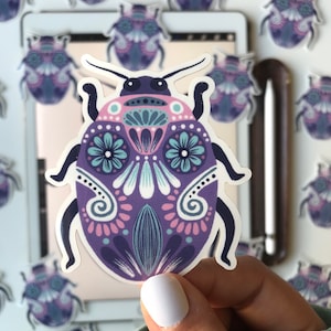 Bug illustration waterproof stickers- bug stickers - waterproof stickers