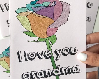 I Love You Grandma Card – Floral Mother's Day Greeting