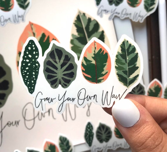 Tropical leaf stickers waterproof sticker vinyl sticker Etsy