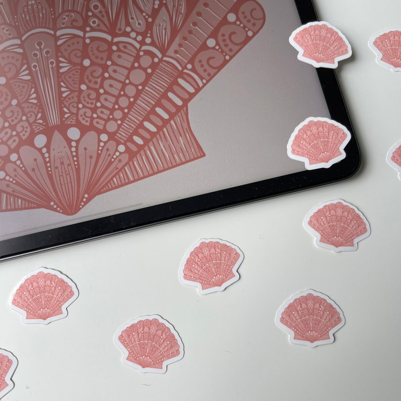 Mini Shell Zentangle Sticker - Waterproof Sticker - Etsy