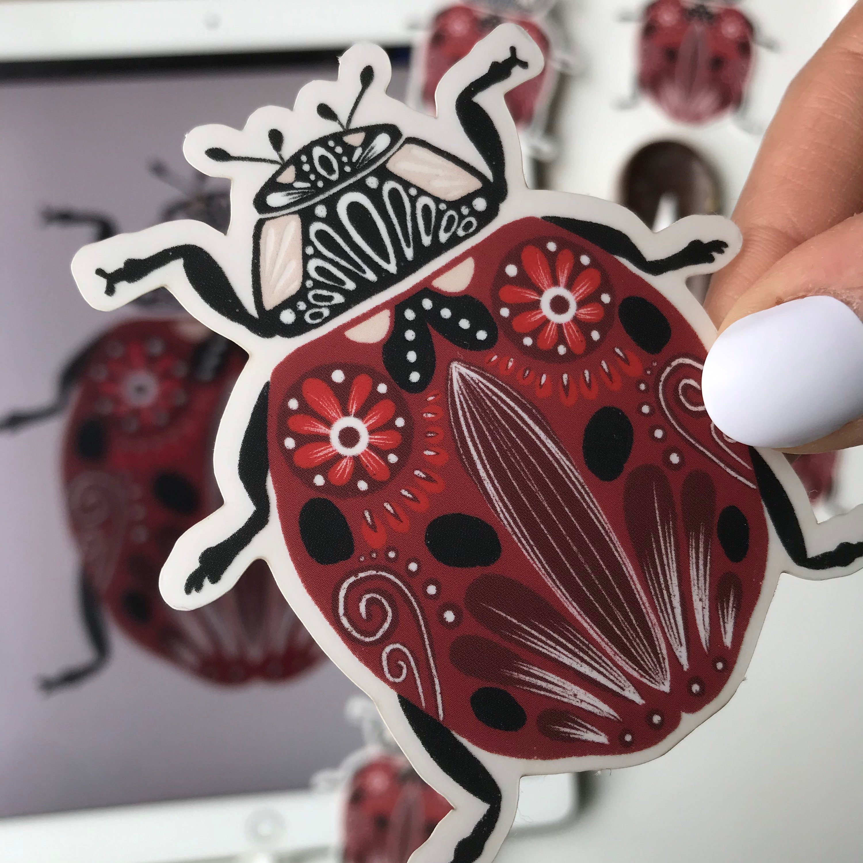 Lady Bug Waterproof Sticker - Etsy