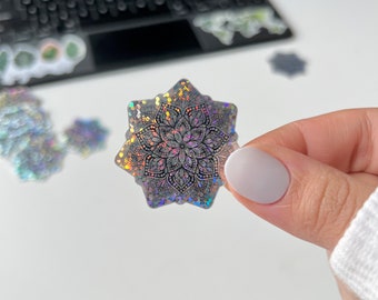 Mini glitter mandala waterproof sticker