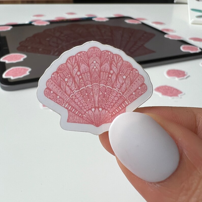 Mini Shell Zentangle Sticker - Waterproof Sticker - Etsy