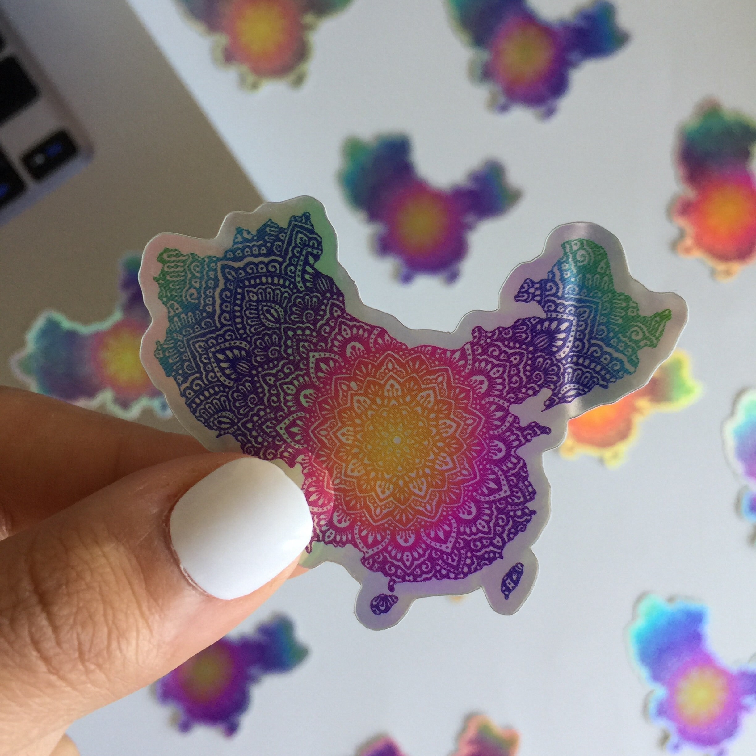 China map holographic stickers map sticker holographic | Etsy