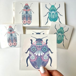 Cute bugs illustrations temporary tattoo