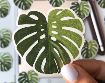 Mandala Monstera Leaf Waterproof Sticker