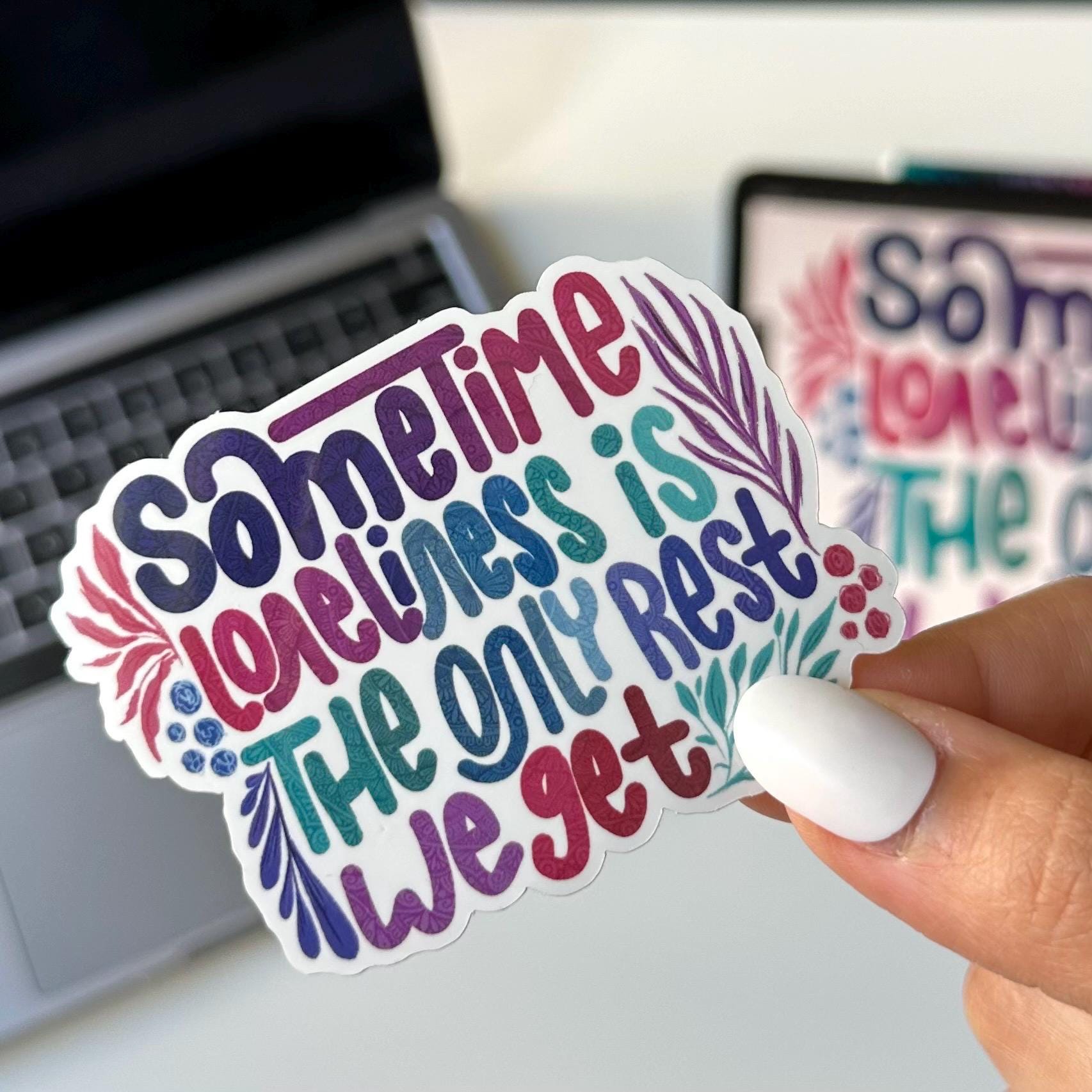 Sometimes Loneliness is the Only Rest We Get Zentangle Sticker - Etsy
