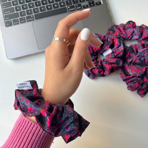 Rainbow mandala scrunchie - cotton scrunchie