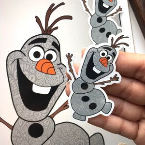 Zentangle Olaf Stickers- Frozen Stickers - Disney Stickers - Waterproof ...