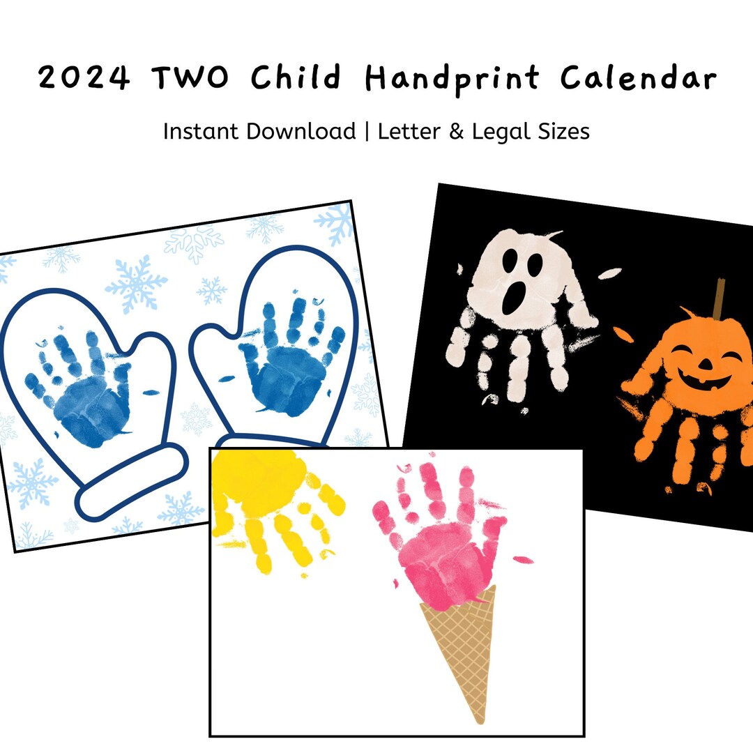 2024 Two Child Handprint Calendar Printable Handprint Calendar Memory 2024-two-child-handprint-calendar-printable-handprint-calendar-memory