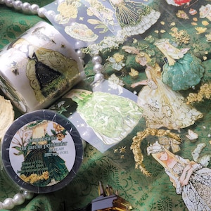 Proprietaire de jardin printanie PET Tape - Artist Illustration, Decorative Stickers, Journaling PET Tape Stickers, Korean Stickers