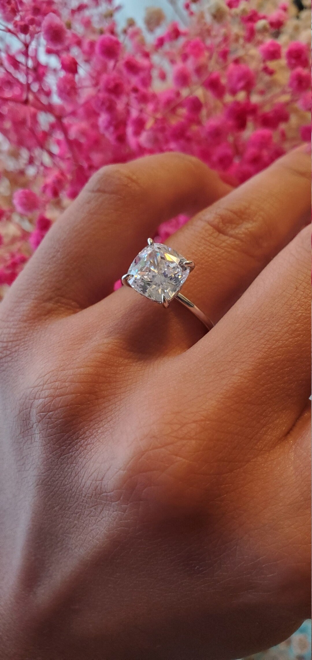 Anillo De Compromiso De Plata De Ley Con Circonita Cúbica Para Boda