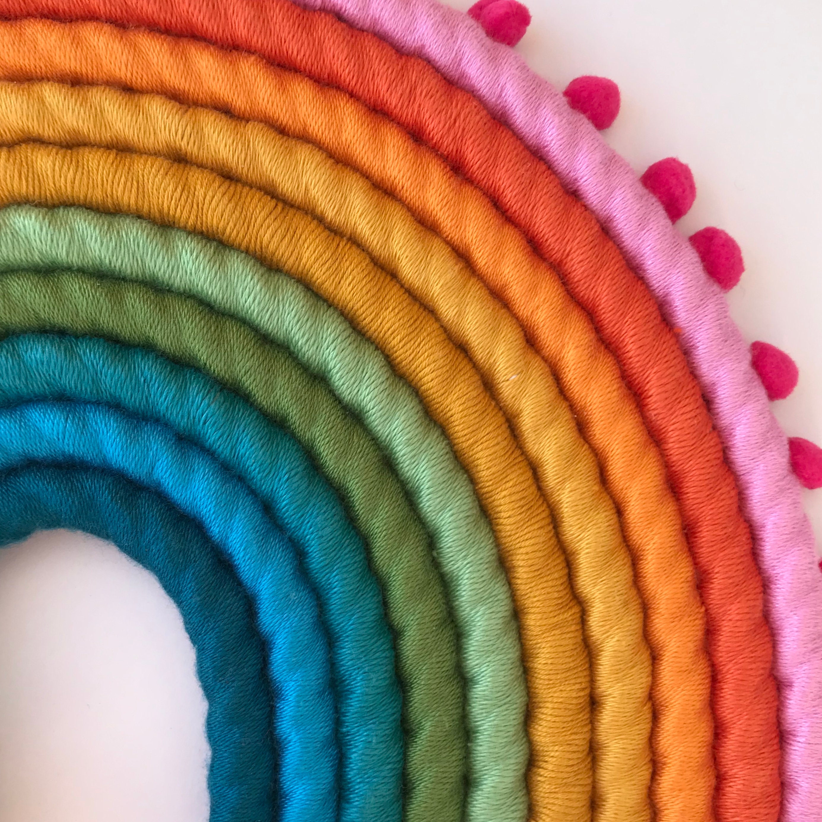 CUSTOM WALL ART Large rainbow macrame wall hanging Evil eye Etsy