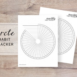 Circle Habit Tracker (Monthly). Dotted Grid Journal Printable