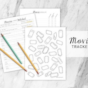 Movie Tracker Printable (For Dotted Grid Journals and Planners)
