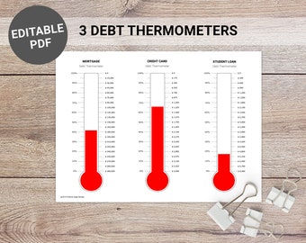 3 Debt Thermometers, Printable