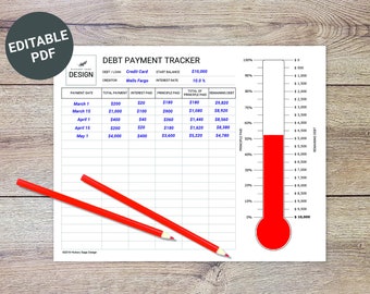 Printable Debt Tracker and Debt Thermometer