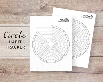 Printable Circle Habit Tracker: Monthly Intention Wheel, Circle Tracker ...