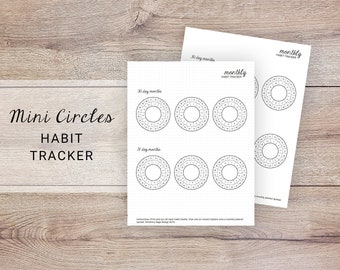 Mini Circles Monthly Habit Tracker (BUJO Printable)